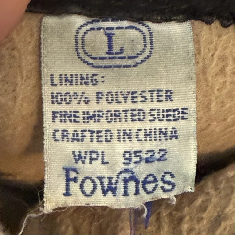 Fownes Women's Sz L Black Suede Winter Gloves Lined
